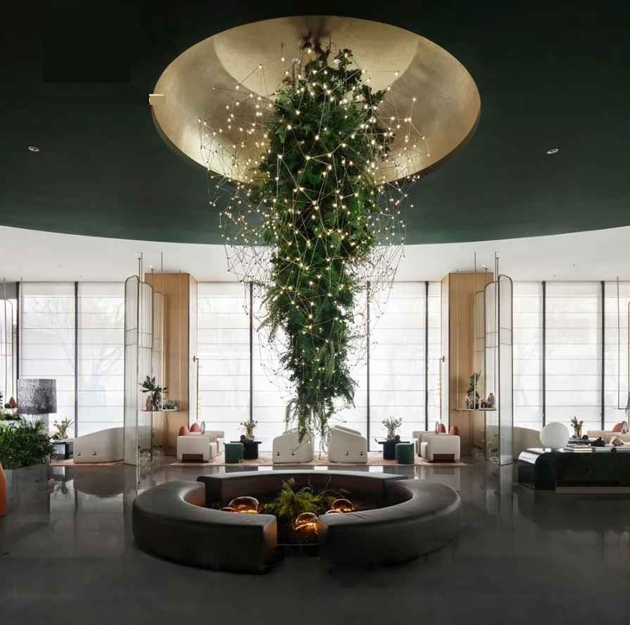 Lucia Tree Branch Chandelier for Foyer - Deep Golden BrownJecanoli