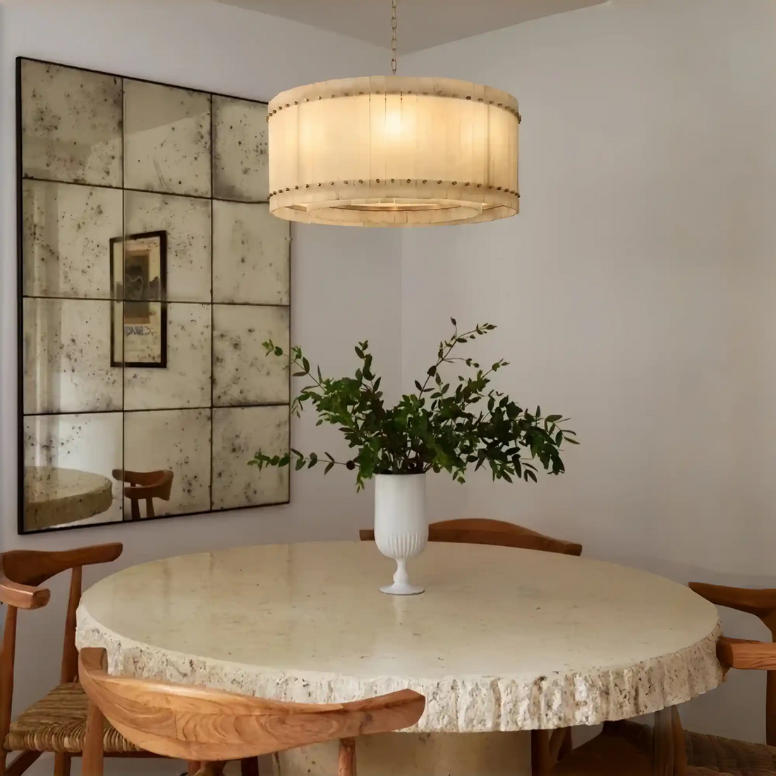 San Marco Alabaster Round Chandelier 22", 37", 48", 60"-chandelier-Jecanoli