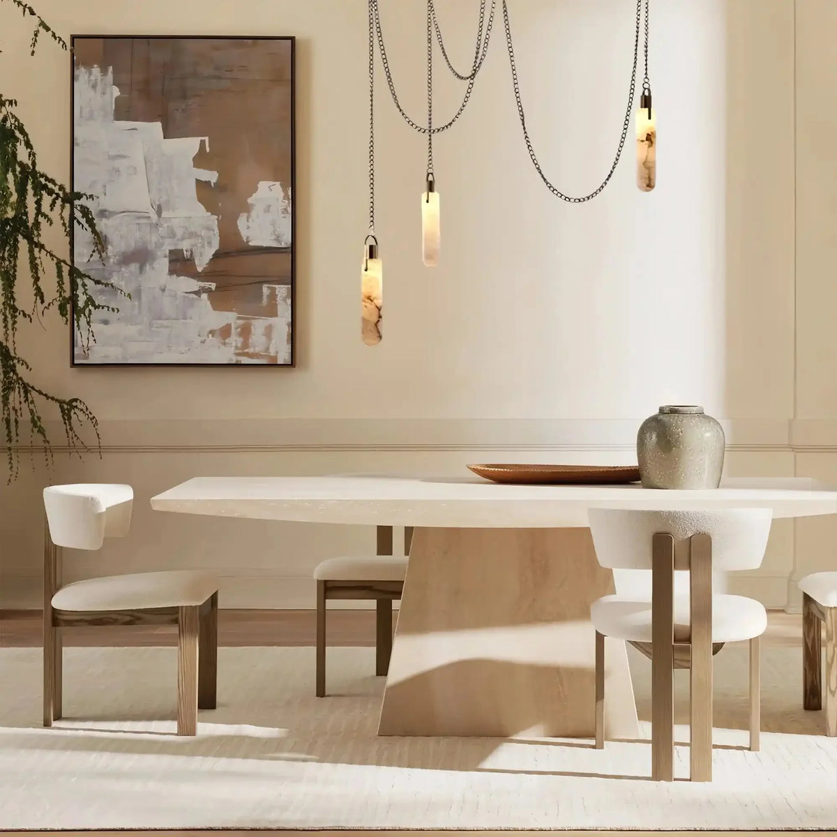 Luxury Alabaster Flint 3 - Light LED Multi - Drop Pendant Light - Manor Lights