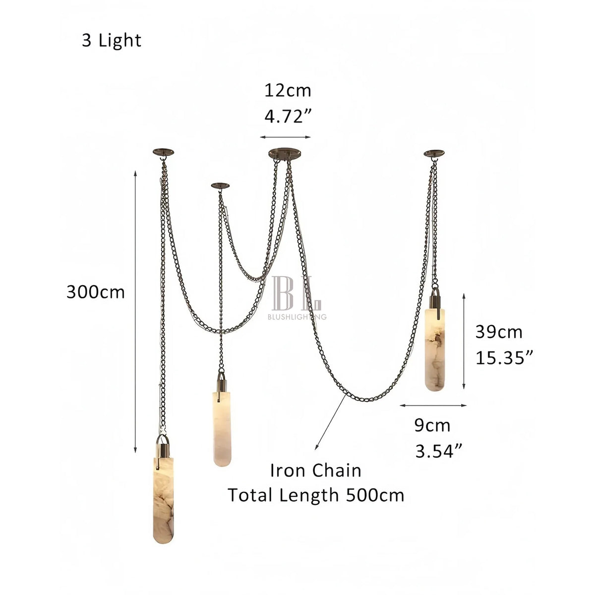 Luxury Alabaster Flint 3 - Light LED Multi - Drop Pendant Light - Manor Lights