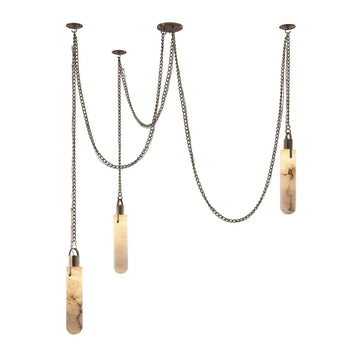 Luxury Alabaster Flint 3-Light LED Multi-Drop Pendant Light