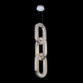 Luxury Crystal and Metal Chain Pendant Chandelier for High Ceilings with Modern Finish - Vertical/3 Rings/D12