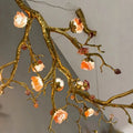 Luxury Elegant Golden Branch Blossom Twig Natural Crystal Lighting Set - Pendant Chandelier/L50.39“*W24.8”Warm LightJecanoli