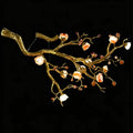 Luxury Elegant Golden Branch Blossom Twig Natural Crystal Lighting Set - Pendant Chandelier/L50.39“*W24.8”Warm LightJecanoli