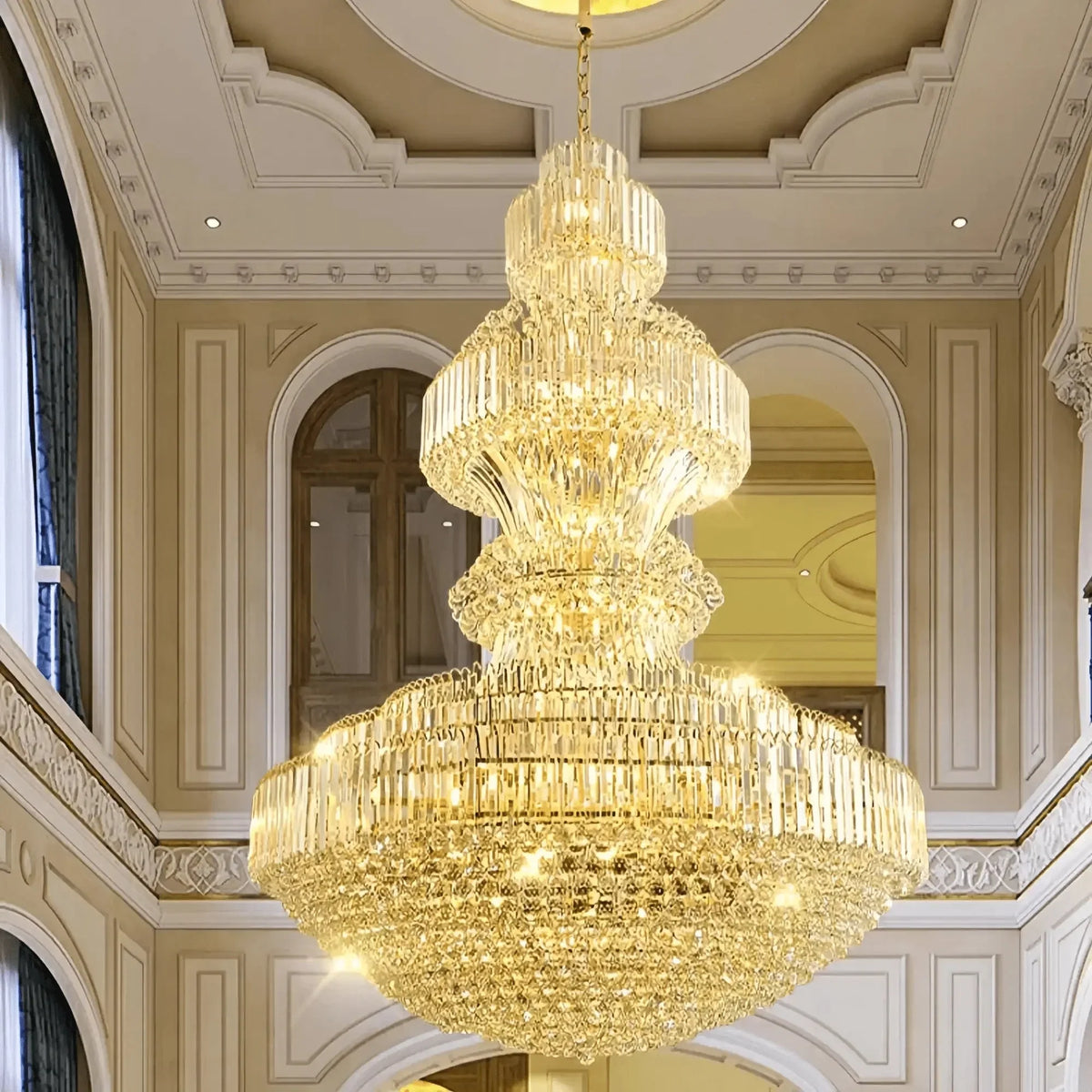 Luxury Extra Large Crystal Chandelier Round Ceiling Light Fixture for Foyer, Entryway & Entrance - D39.4"*H59.1"Warm Light-Jecanoli
