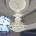 Luxury Extra Large Crystal Chandelier Round Ceiling Light Fixture for Foyer, Entryway & Entrance - D39.4