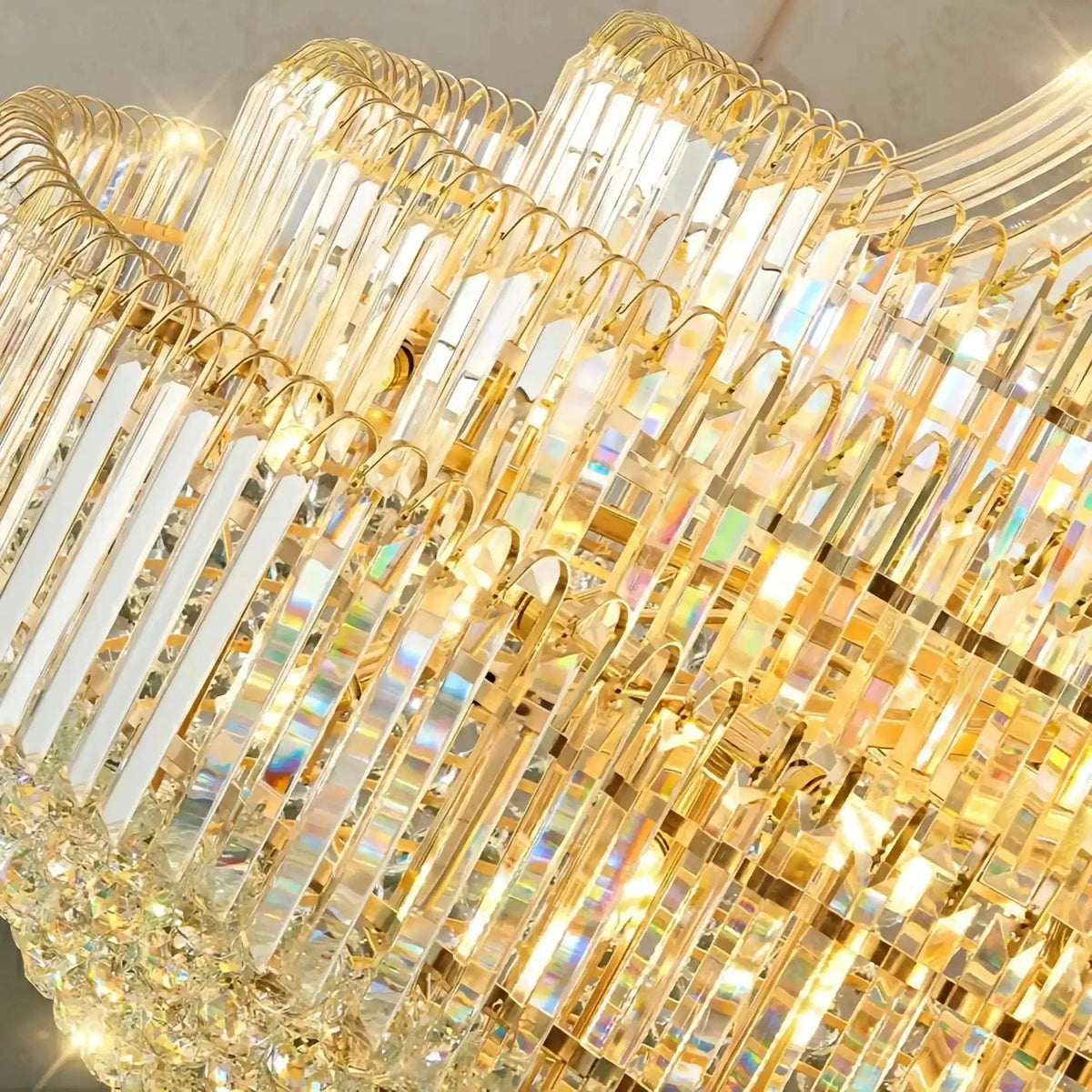 Luxury Extra Large Crystal Chandelier Round Ceiling Light Fixture for Foyer, Entryway & Entrance - D39.4"*H59.1"Warm Light-Jecanoli