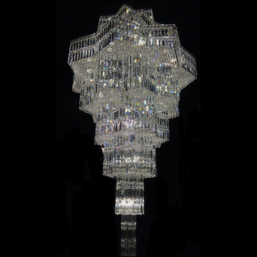 Luxury Extra Large Plaza Multi-Tier Crystal Chandelier For Hotel Hall / 2 Story Foyer / High Ceiling Living Room-Chandeliers-Manolights-D39.4"*H70.9"(D100cm*H180cm)/40 Lights/75.9 kg-Warm Light-Manolights