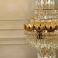 Luxury Majesty Grand Crown Top Cascading Long Tiered Crystal Chandelier - D23.62