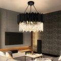 Luxury Modern Living Room Black Crystal Light Fixture - W17.7‘’×H15''Jecanoli