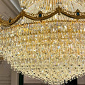 Luxury Palace-Style Tiered Gilded Brass Arm Crystal Chandelier - D64.96