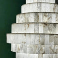 Luxury Sculpted Pyramid-Tier Alabaster Chandelier for High Ceiling - D48.03