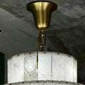 Luxury Sculpted Pyramid-Tier Alabaster Chandelier for High Ceiling - D48.03