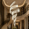 Luxury Spiral Bubble Crystal Chandelier for High Ceiling - CustomWarm LightJecanoli