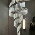 Luxury Spiral Bubble Crystal Chandelier for High Ceiling - CustomWarm LightJecanoli