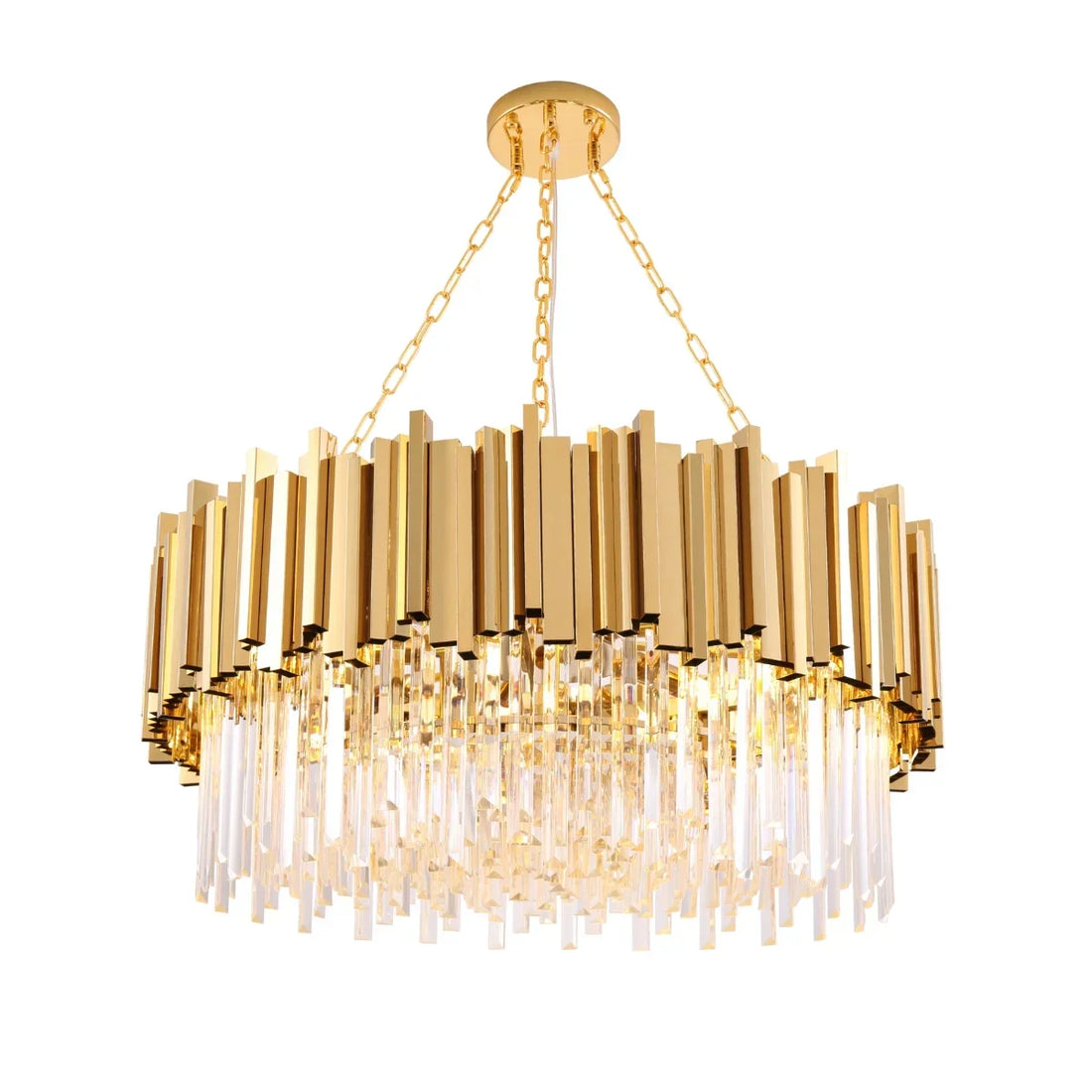 Astra Gold/Chrome Crystal Chandelier for Living Room & Dining Room-Crystal Chandelier-Jecanoli