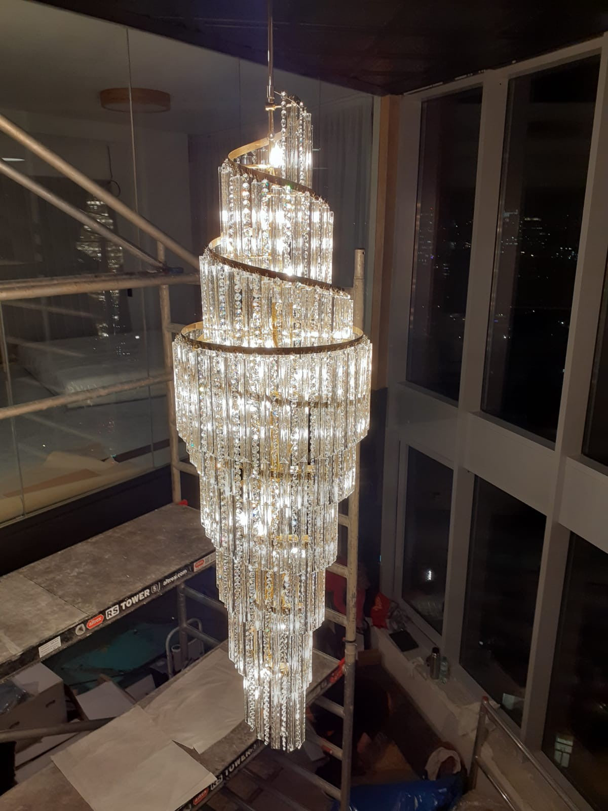 Luxury Spiral Crystal Chandelier for High-ceiling/Foyer/Staircase-Chandeliers-Jecanoli