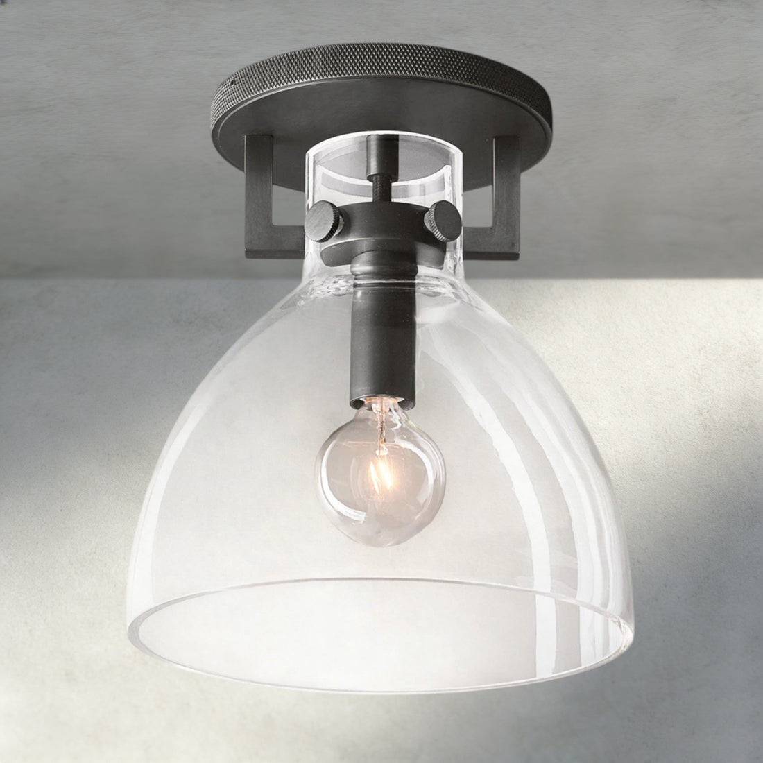 Machinist Glass Cloche Flushmount-Flush Mount-Jecanoli
