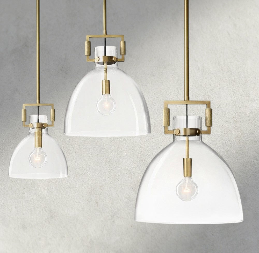 Machinist Glass Cloche Pendant 10", 14", 18"-pendant light-Jecanoli