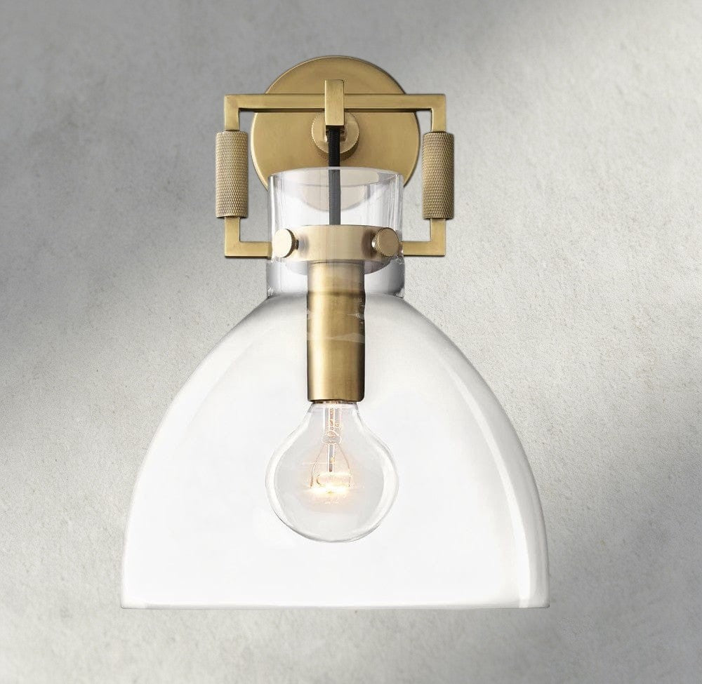 MACHINIST GLASS CLOCHE SCONCE 8", 10"-wall sconce-Jecanoli
