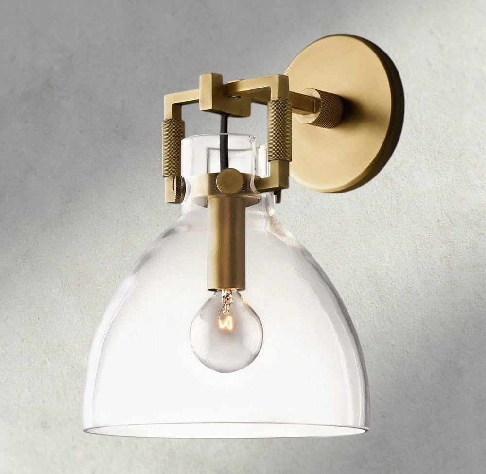 MACHINIST GLASS CLOCHE SCONCE 8", 10"-wall sconce-Jecanoli