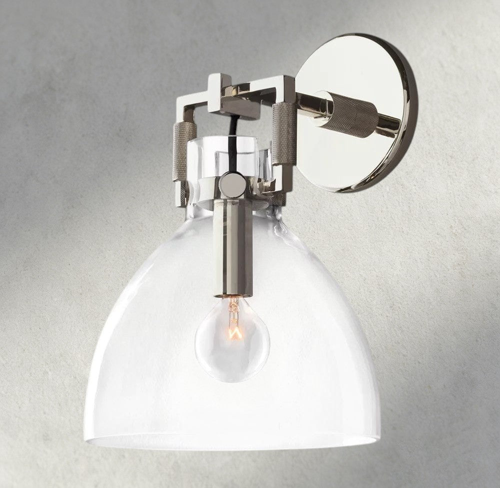 MACHINIST GLASS CLOCHE SCONCE 8", 10"-wall sconce-Jecanoli
