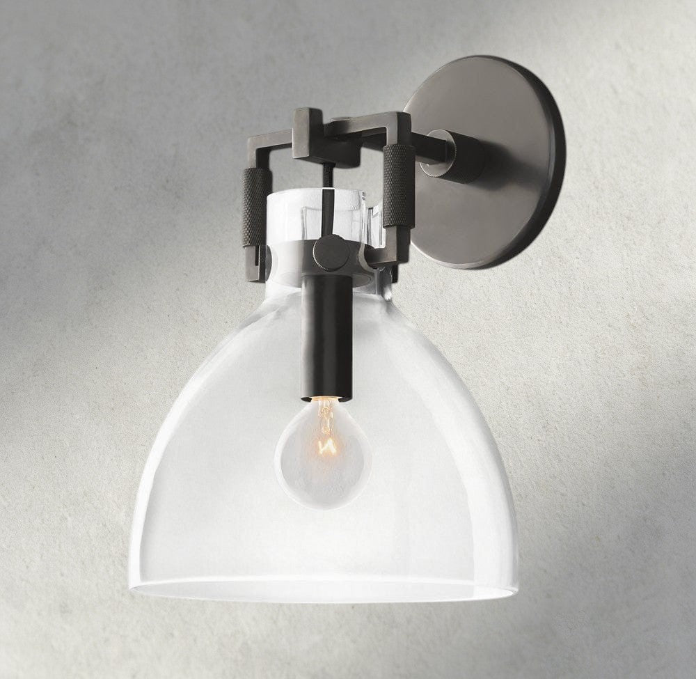 MACHINIST GLASS CLOCHE SCONCE 8", 10"-wall sconce-Jecanoli