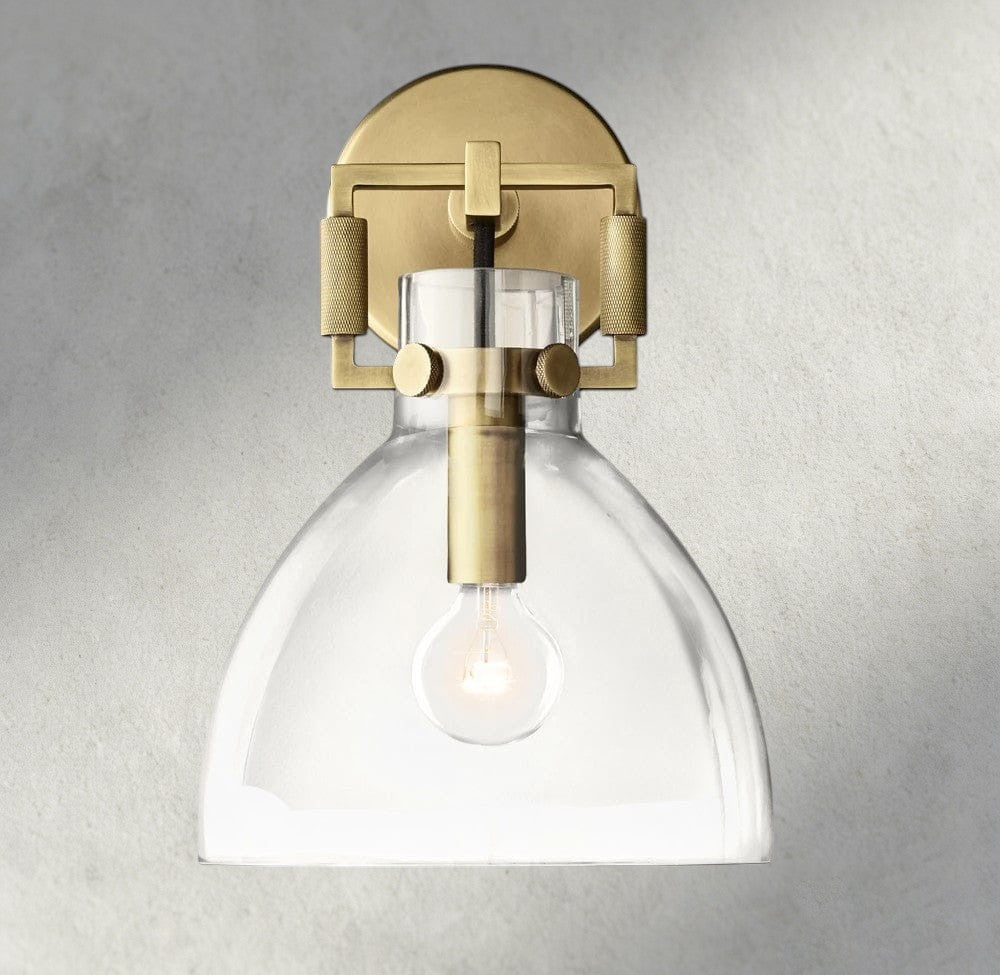 MACHINIST GLASS CLOCHE SCONCE 8", 10"-wall sconce-Jecanoli