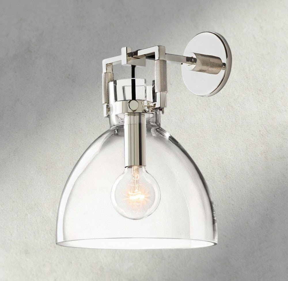 MACHINIST GLASS CLOCHE SCONCE 8", 10"-wall sconce-Jecanoli