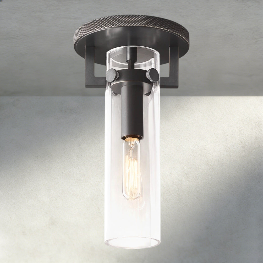 MACHINIST GLASS CYLINDER FLUSHMOUNT-Flush Mount-Jecanoli