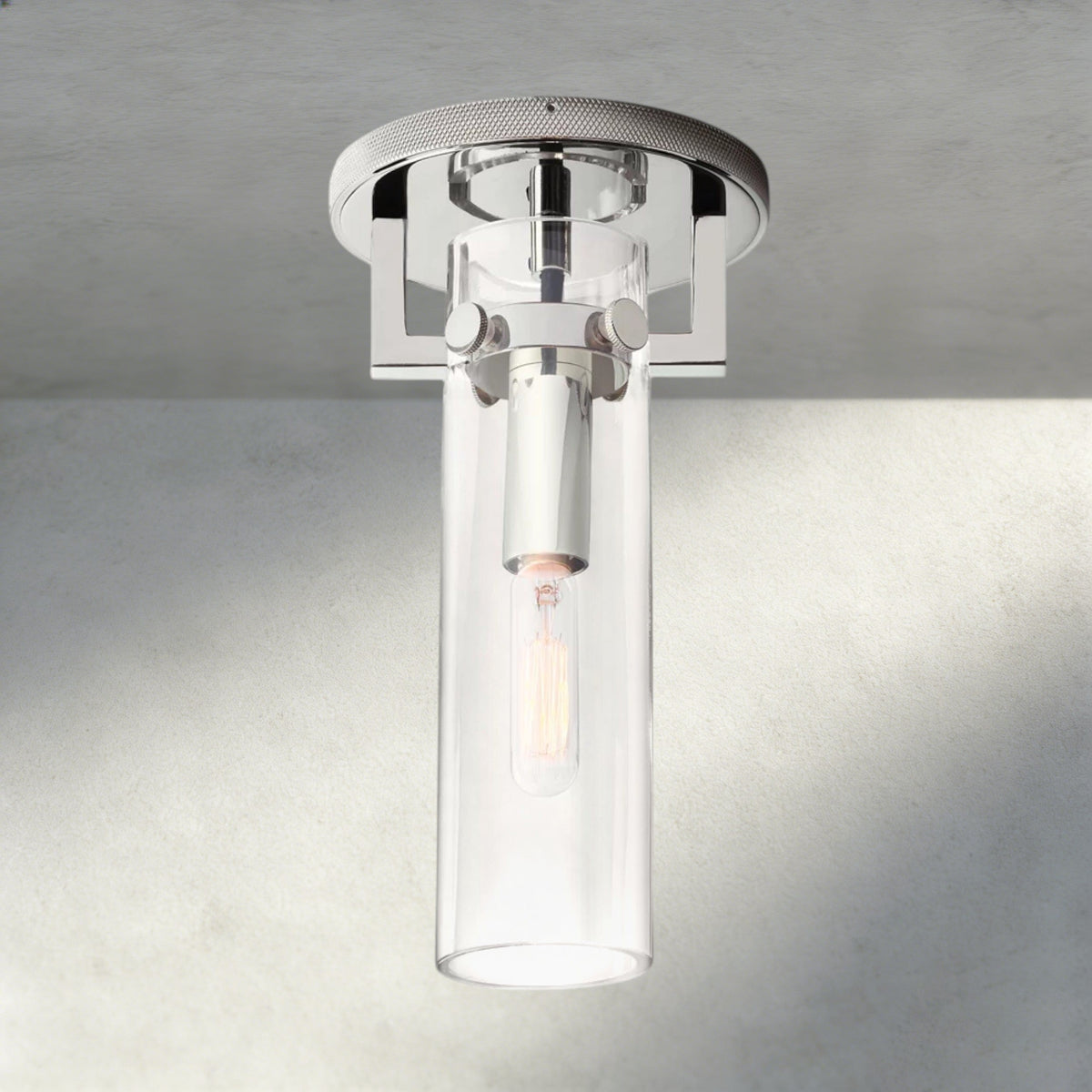MACHINIST GLASS CYLINDER FLUSHMOUNT-Flush Mount-Jecanoli
