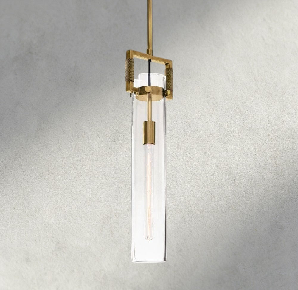 Machinist Glass Cylinder Pendant 12", 22"-pendant light-Jecanoli
