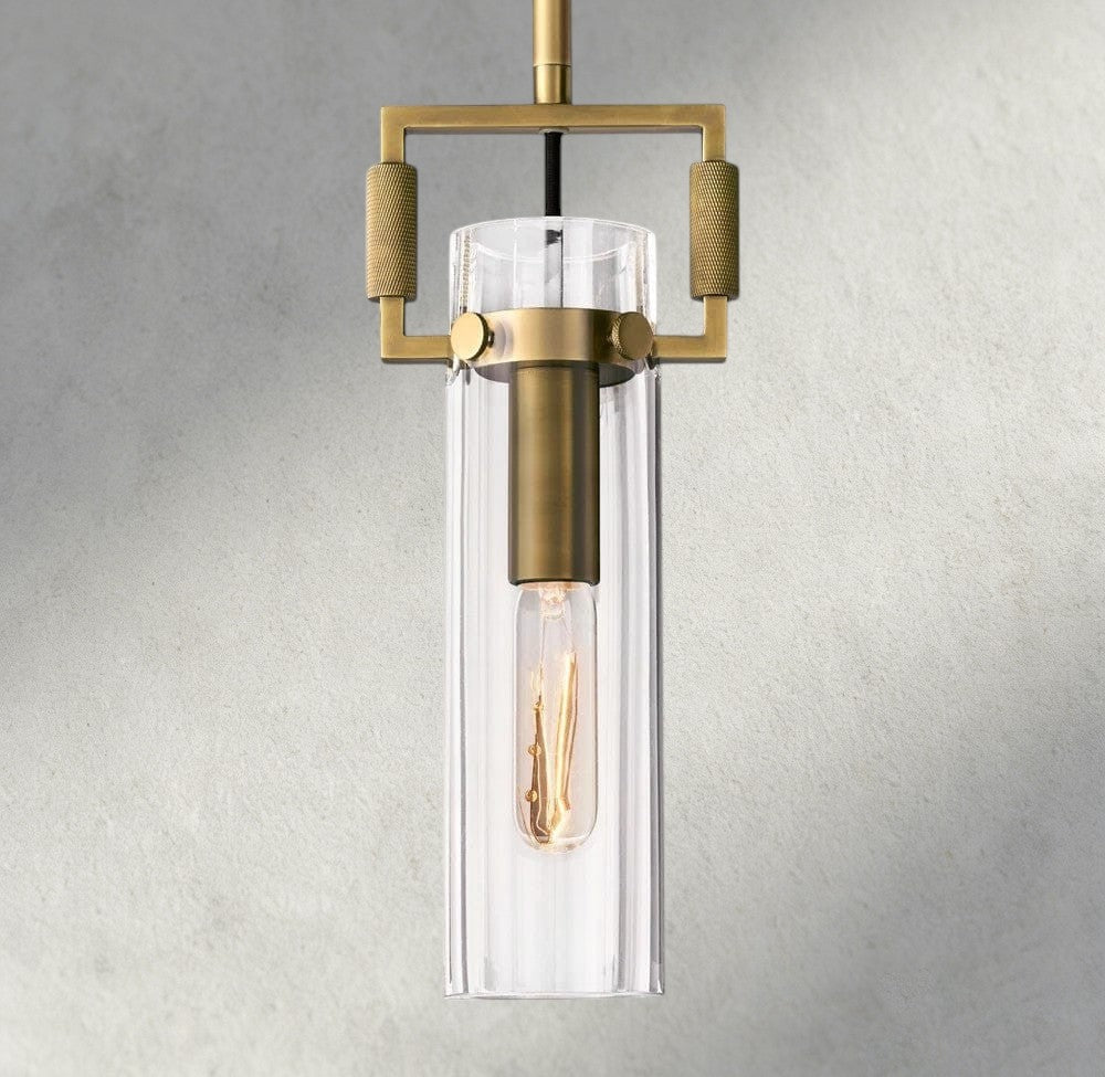 Machinist Glass Cylinder Pendant 12", 22"-pendant light-Jecanoli