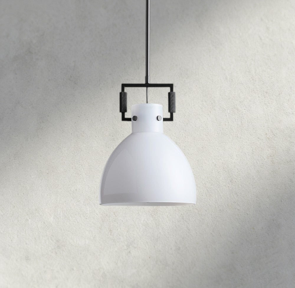 MACHINIST MILK GLASS CLOCHE PENDANT 10", 14", 18"-pendant light-Jecanoli