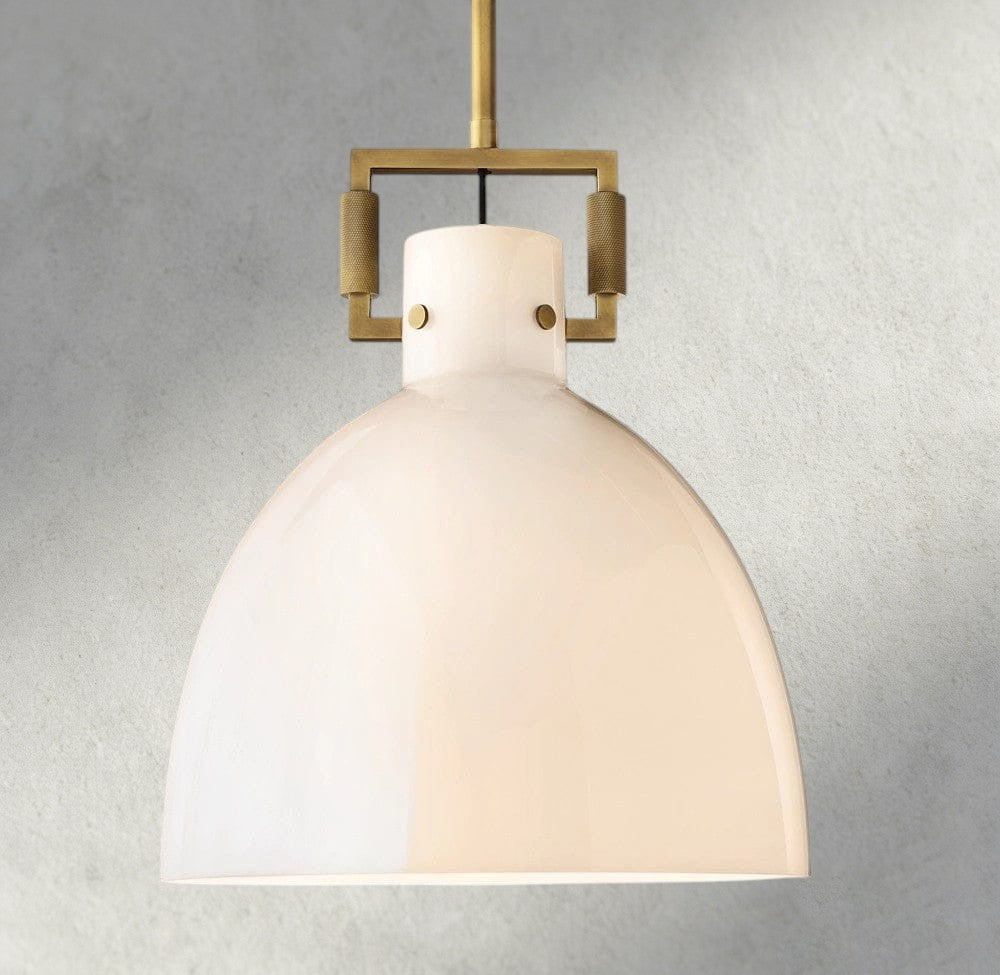 MACHINIST MILK GLASS CLOCHE PENDANT 10", 14", 18"-pendant light-Jecanoli