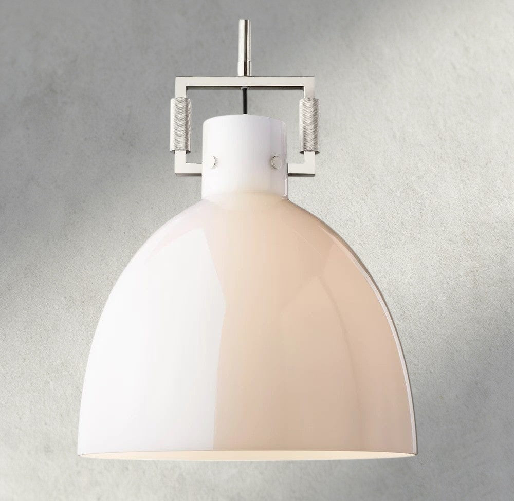 MACHINIST MILK GLASS CLOCHE PENDANT 10", 14", 18"-pendant light-Jecanoli