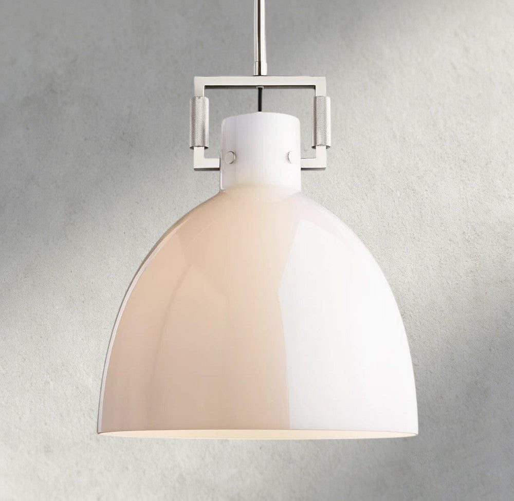 MACHINIST MILK GLASS CLOCHE PENDANT 10", 14", 18"-pendant light-Jecanoli