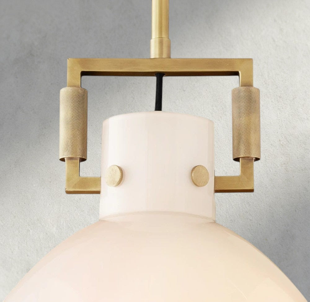 MACHINIST MILK GLASS CLOCHE PENDANT 10", 14", 18"-pendant light-Jecanoli