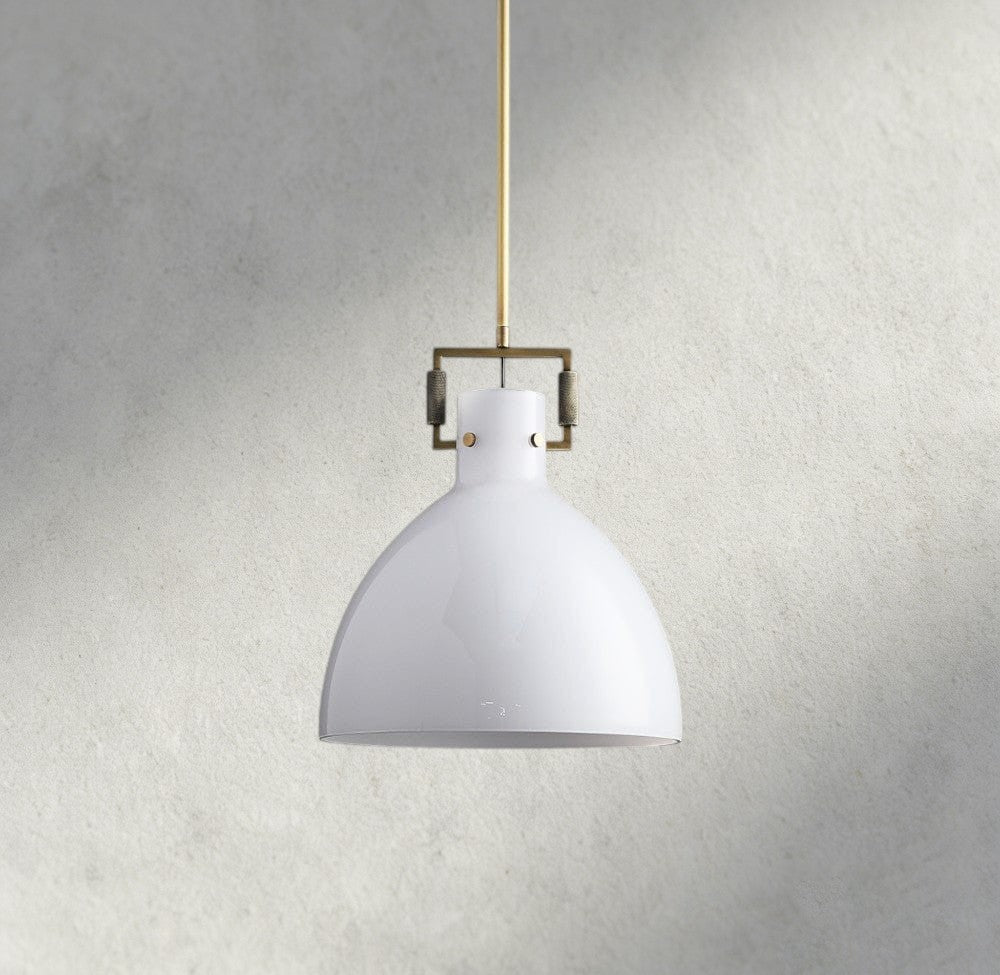 MACHINIST MILK GLASS CLOCHE PENDANT 10", 14", 18"-pendant light-Jecanoli