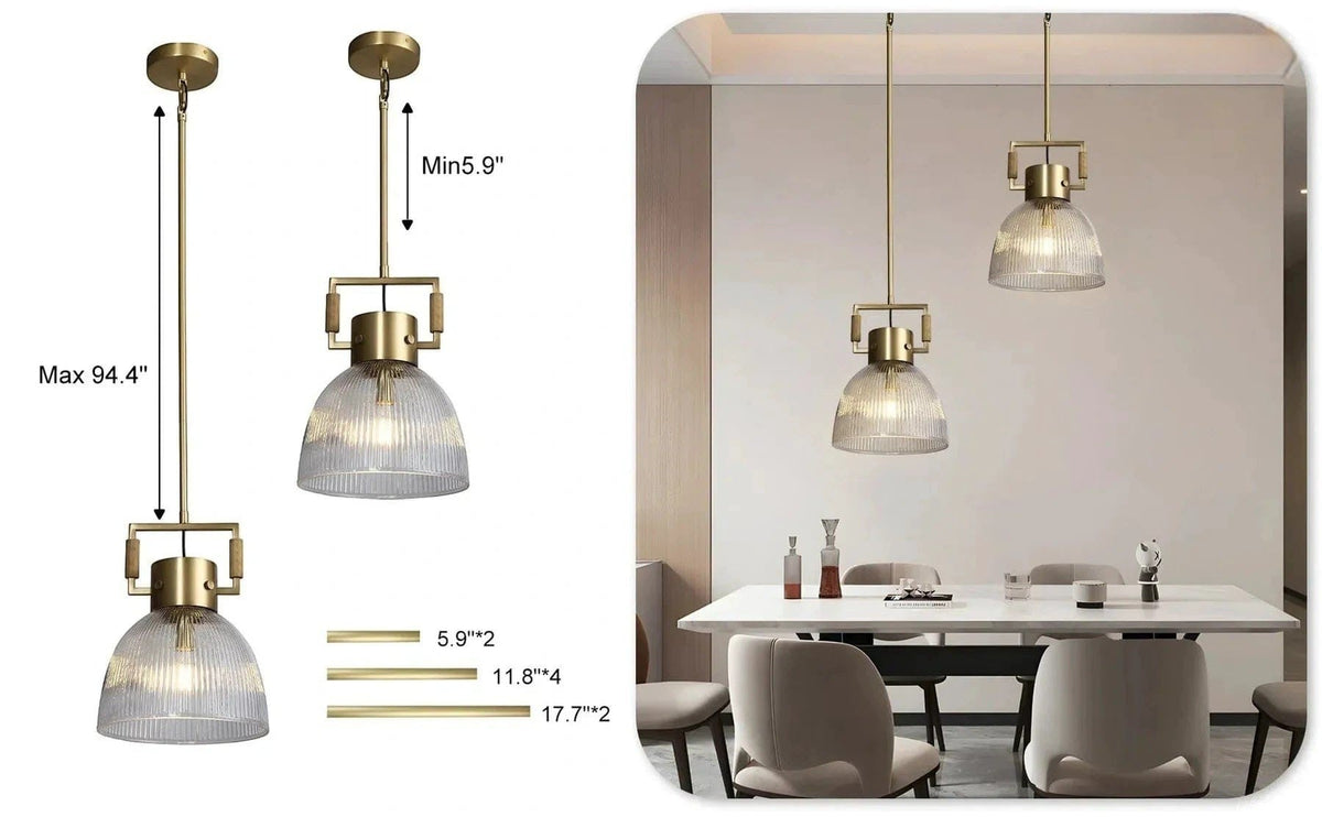 MACHINIST PRISMATIC CLOCHE PENDANT 10", 14", 18"-pendant light-Jecanoli