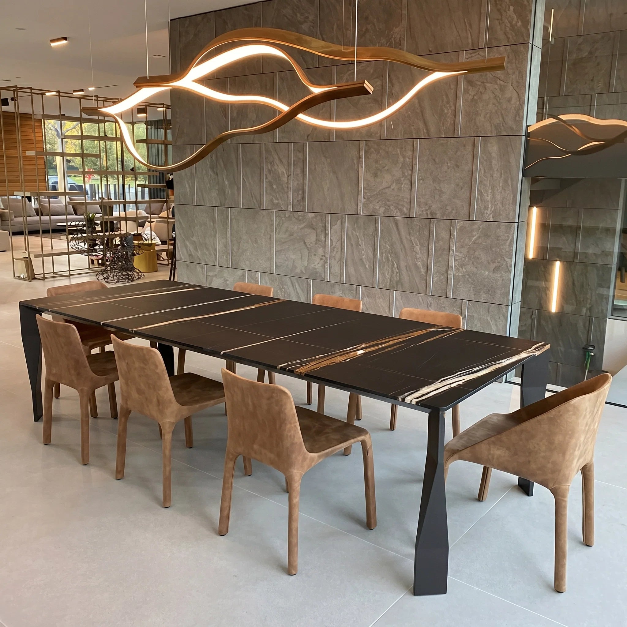 Modern Simple Aluminum Waving Chandelier