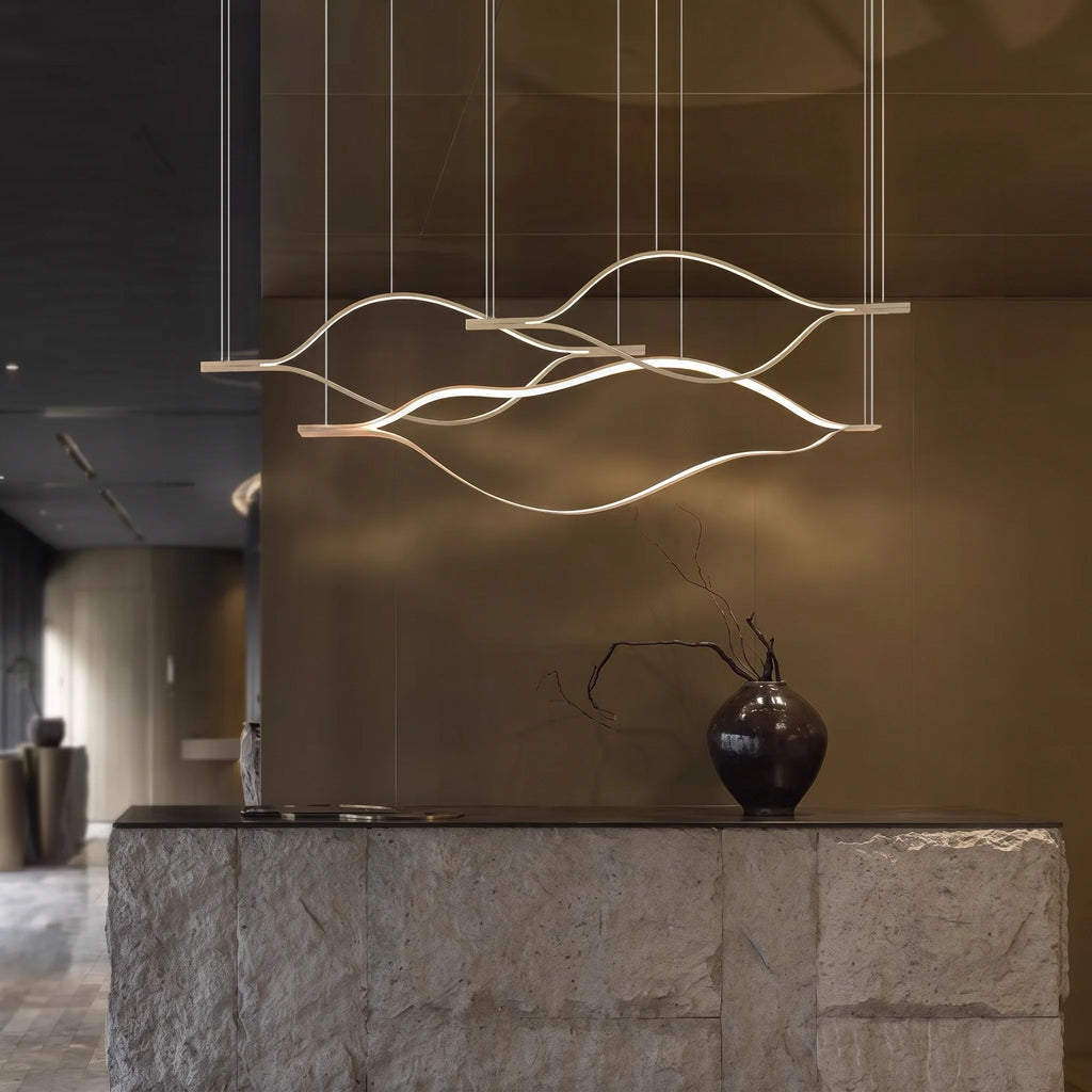 Modern Simple Aluminum Waving Chandelier