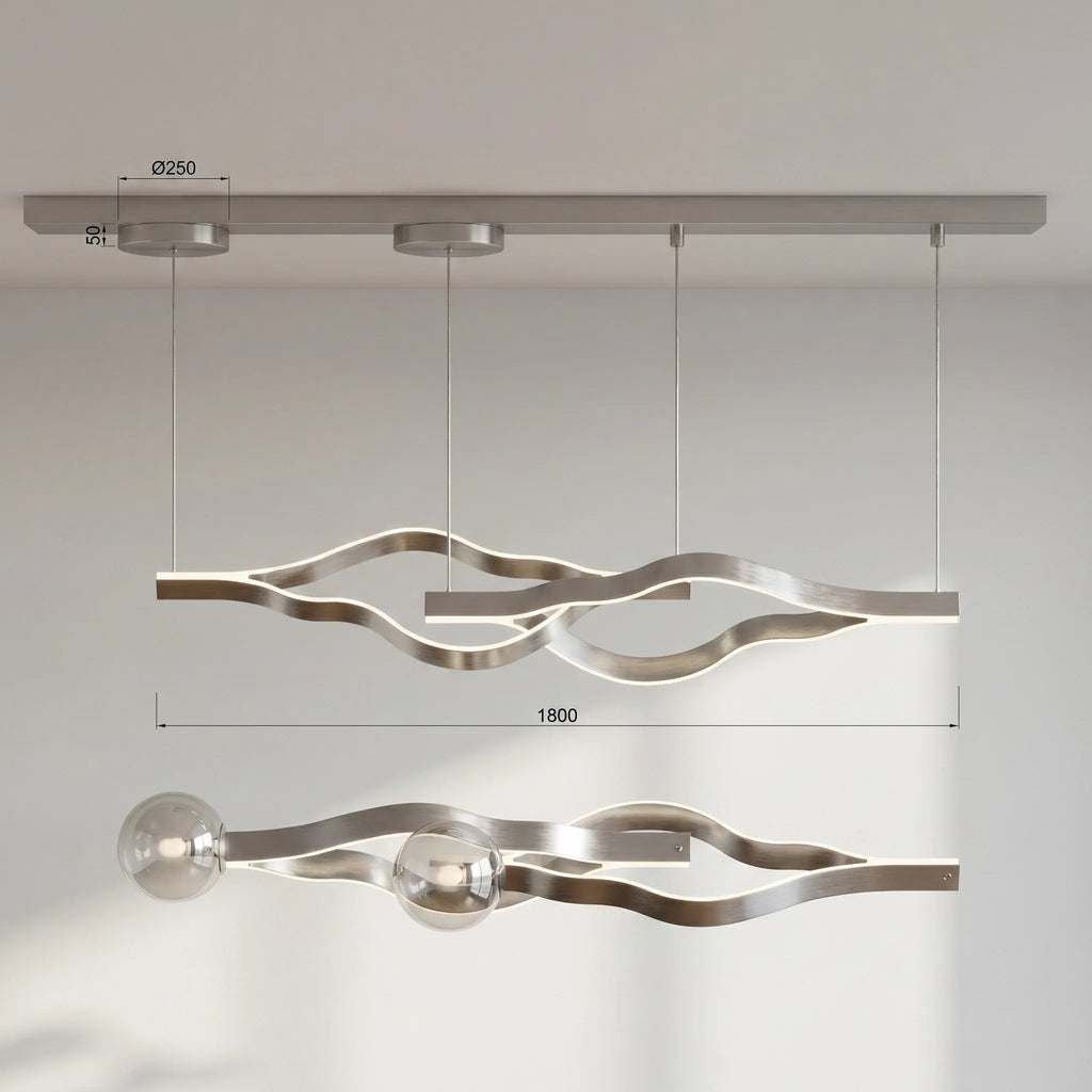 Modern Simple Aluminum Waving Chandelier