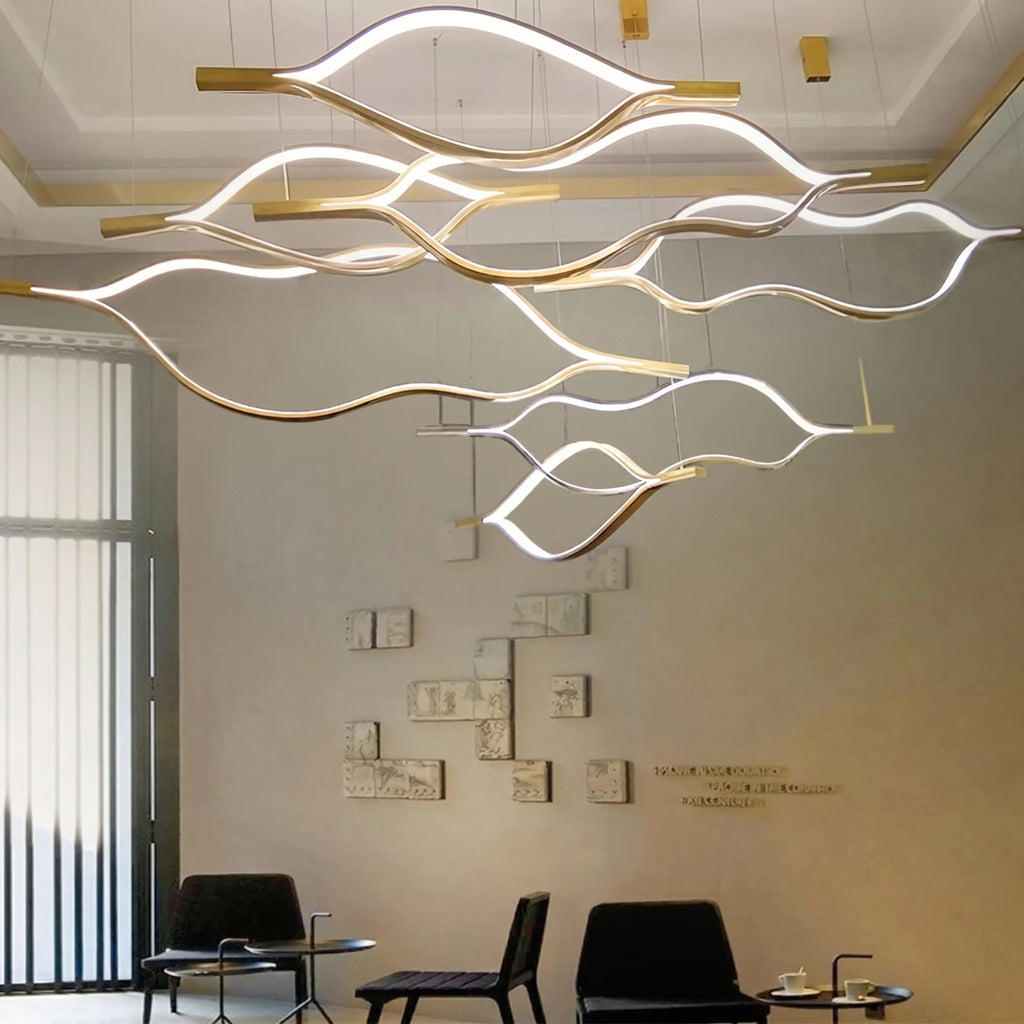 Modern Simple Aluminum Waving Chandelier
