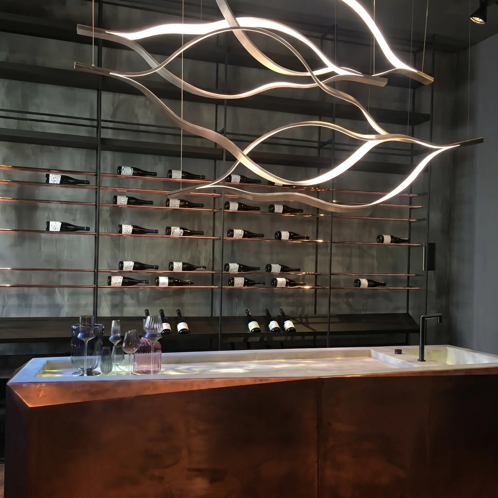 Modern Simple Aluminum Waving Chandelier