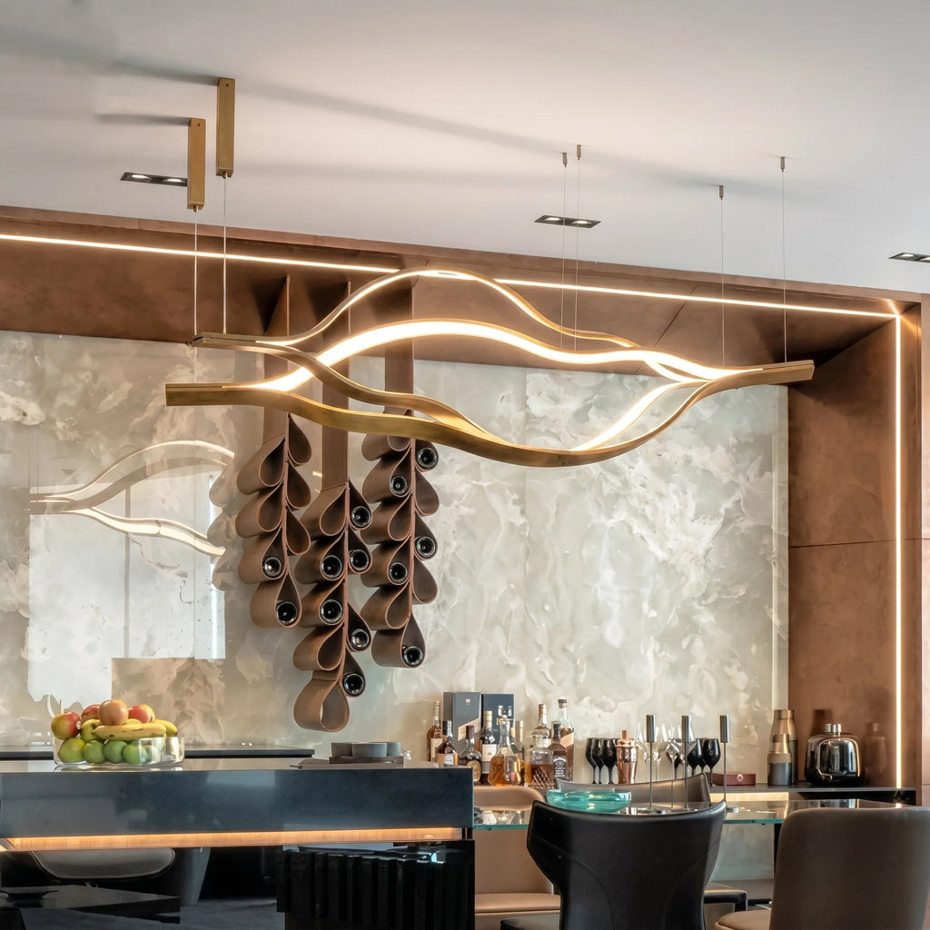 Modern Simple Aluminum Waving Chandelier