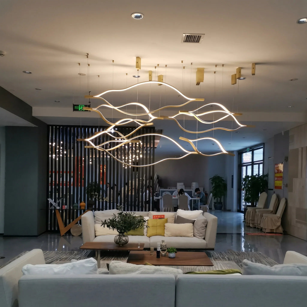 Modern Simple Aluminum Waving Chandelier