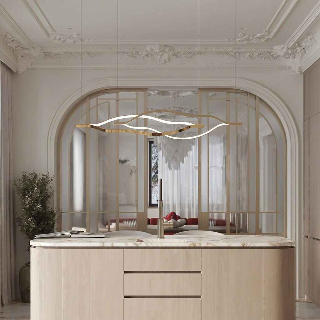 Modern Simple Aluminum Waving Chandelier