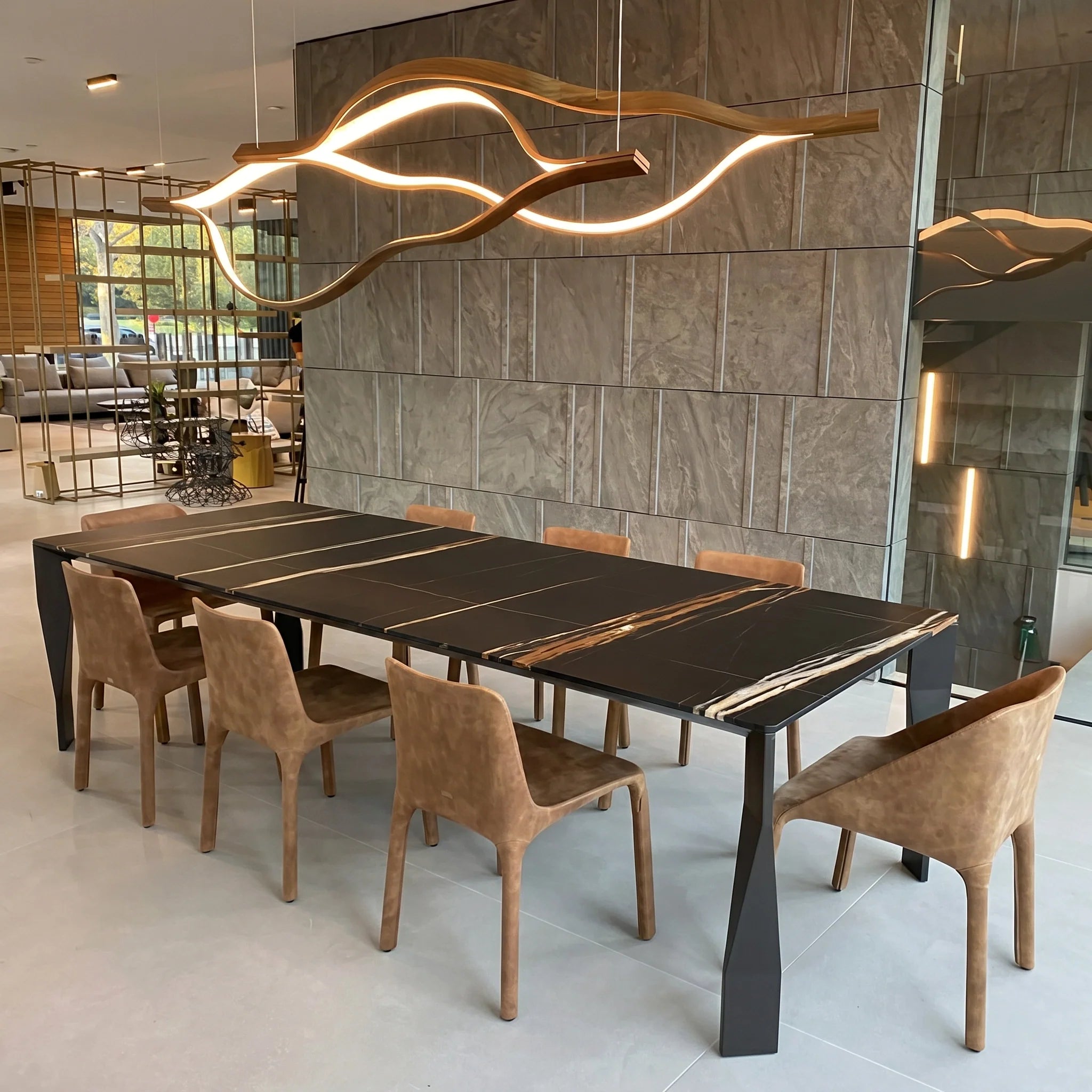 Modern Simple Aluminum Waving Chandelier