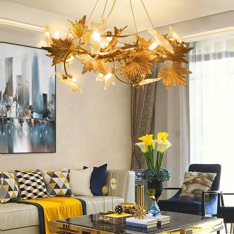 Maple Leaf Branch Chandelier-Jecanoli